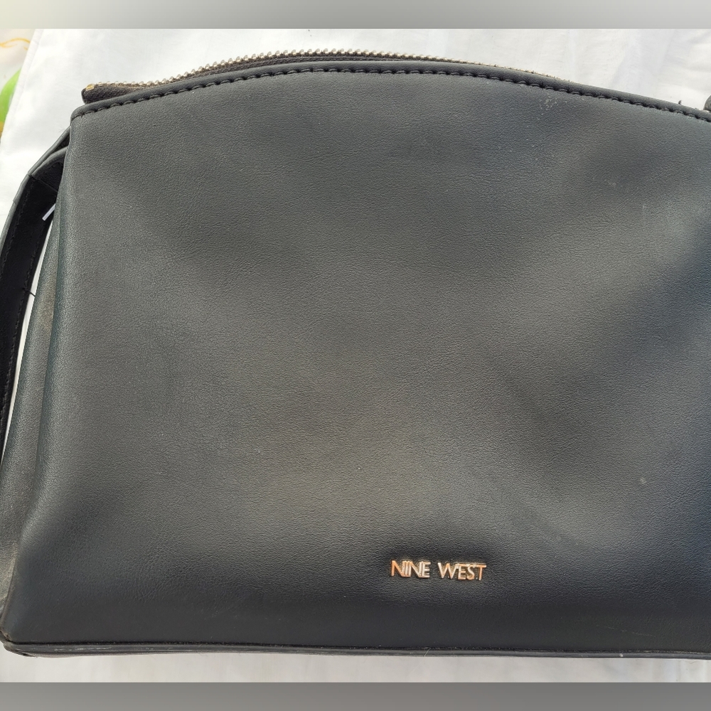 Nine West Crossbody. Black 3 section purse.